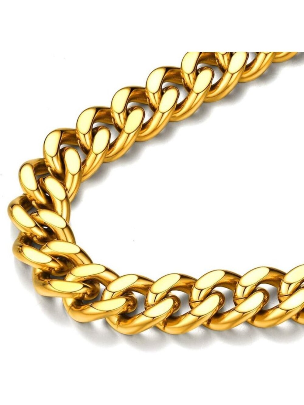 Chunky Gold Plated Curb Chain Necklace for Men | Hip Hop Cuban Link Neck Chains